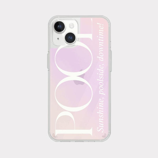 [Mademoment] Poolside Lettering Design Glossy Mirror Phone Case