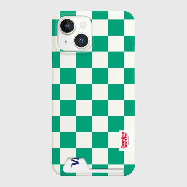 [THENINEMALL] Basic Checkerboard Label Hard Phone Case (2 types)