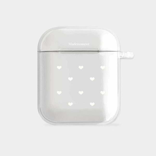 [Mademoment] Small Heart Pattern Design Clear AirPods Case