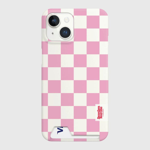 [THENINEMALL] Basic Checkerboard Label Hard Phone Case (2 types)