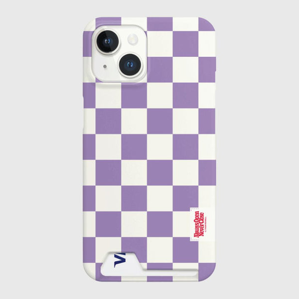 [THENINEMALL] Basic Checkerboard Label Hard Phone Case (2 types)