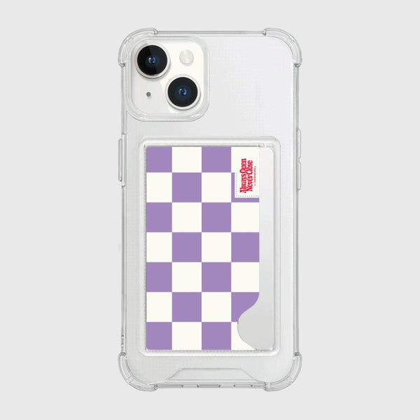 [THENINEMALL] Basic Checkerboard Label Clear Phone Case (1 type)