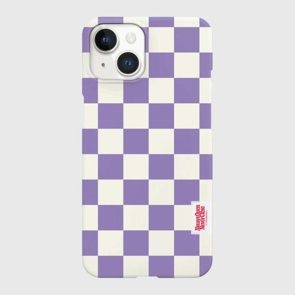 [THENINEMALL] Basic Checkerboard Label Hard Phone Case (2 types)