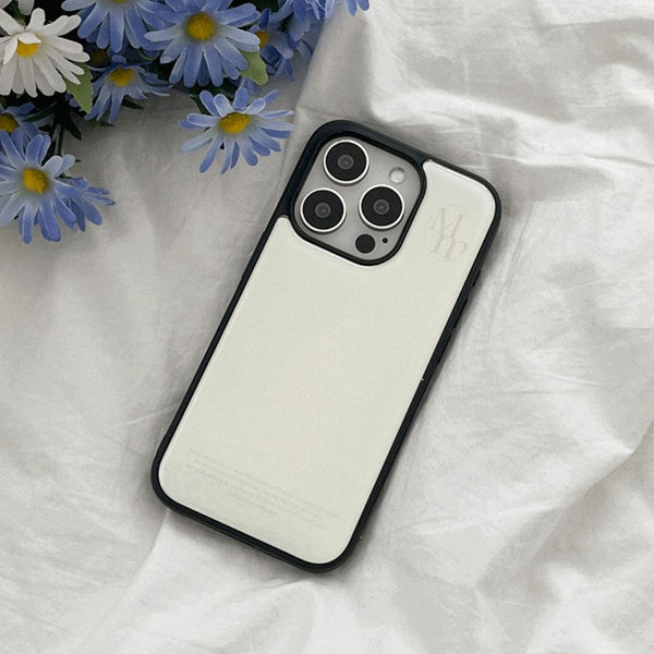 [Mademoment] Soft Cream Plain Design Bumper Phone Case