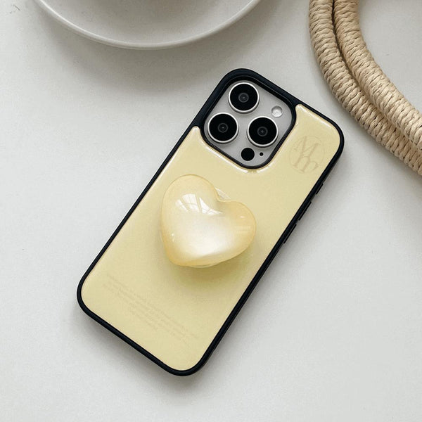 [Mademoment] Soft Cream Plain Design Bumper Phone Case