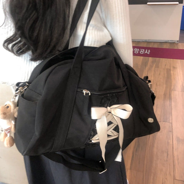 [ovuni] DAILY RIBBON GYM BAG (BLACK)