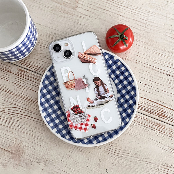 [Mademoment] Picnic Play Design Clear Phone Case (3 Types)