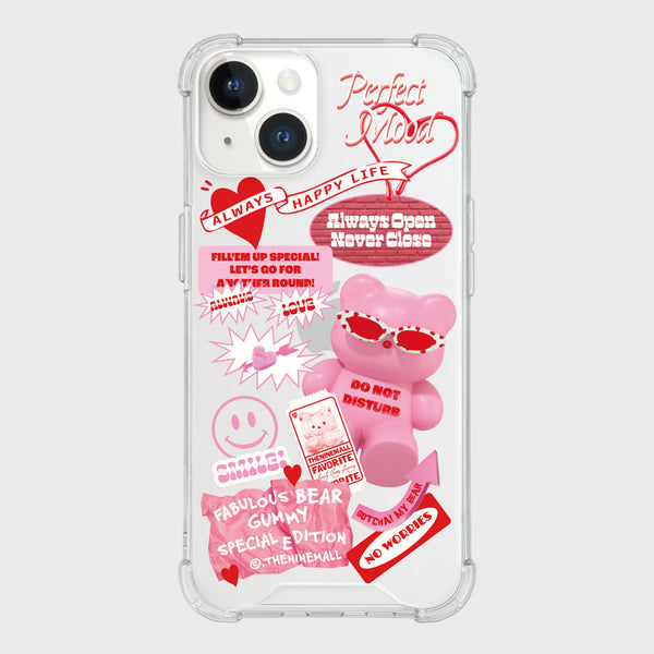 [THENINEMALL] Pink Gummy Sitcker Clear Phone Case (3 types)