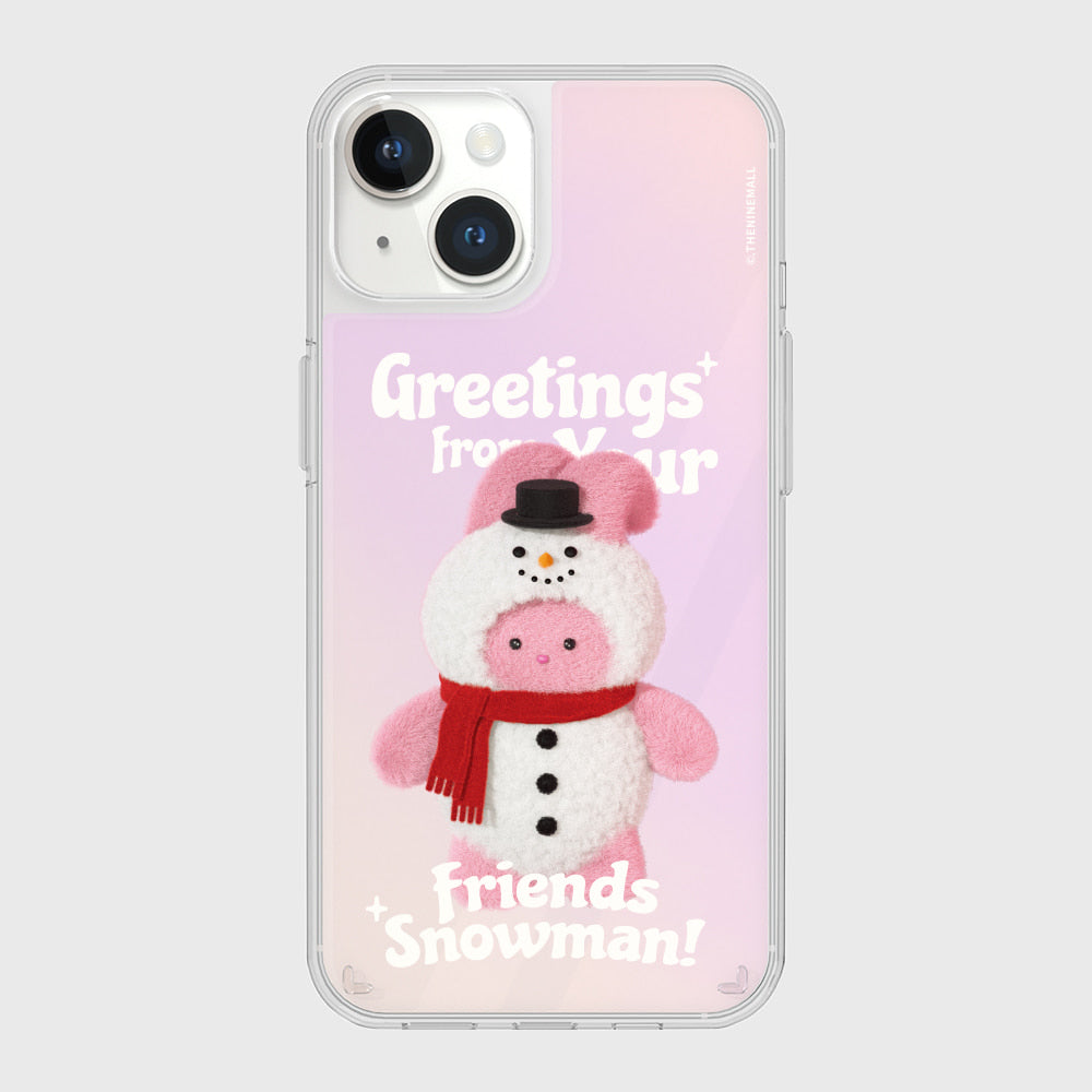 [THENINEMALL] Greetings Windy Snowman Mirror Phone Case