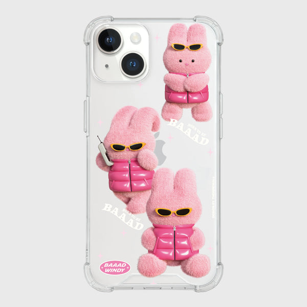 [THENINEMALL] Pattern Puffer Bad Windy Clear Phone Case (4 types)