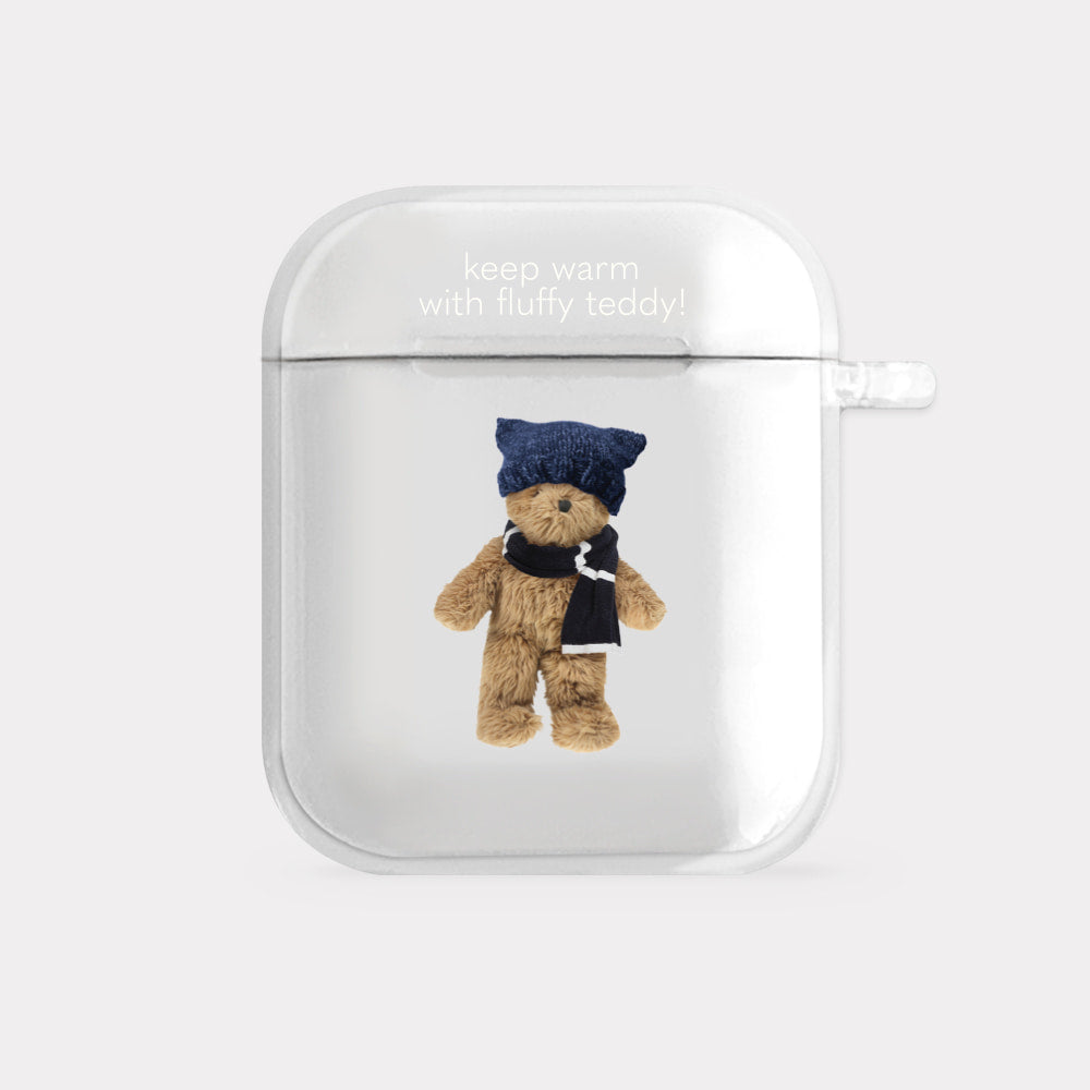 [Mademoment] Winter Fluffy Teddy Design Clear AirPods Case