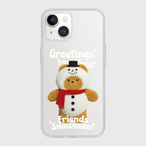 [THENINEMALL] Greetings Gummy Snowman Clear Phone Case (4 types)
