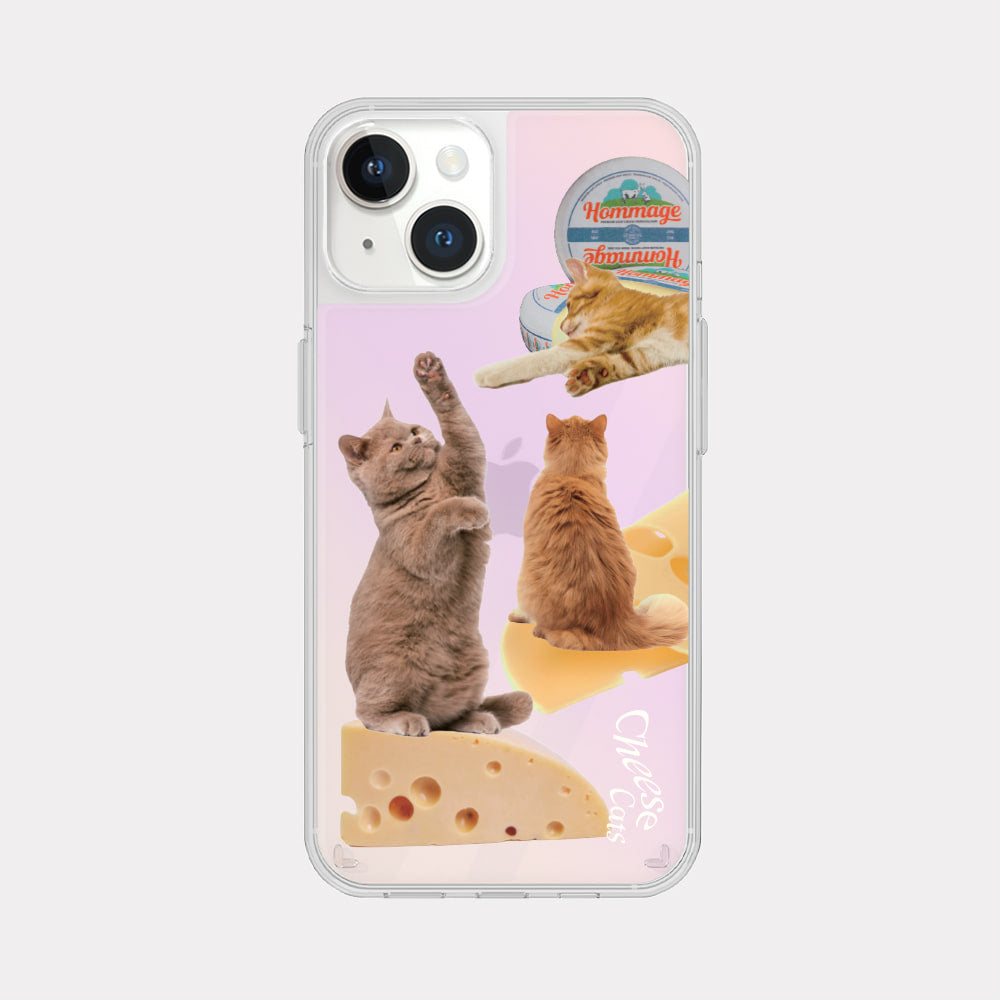 [Mademoment] Cheese Cat Design Glossy Mirror Phone