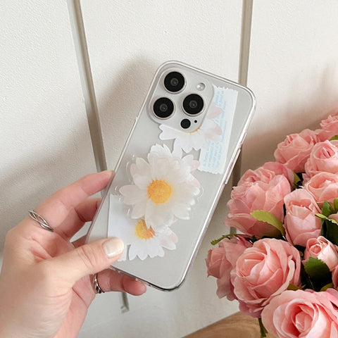 [Mademoment] Pure Daisy Design Clear Phone Case (3 Types)