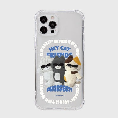 [THENINEMALL] Sunglasses Hey Cat Clear Phone Case (3 types)