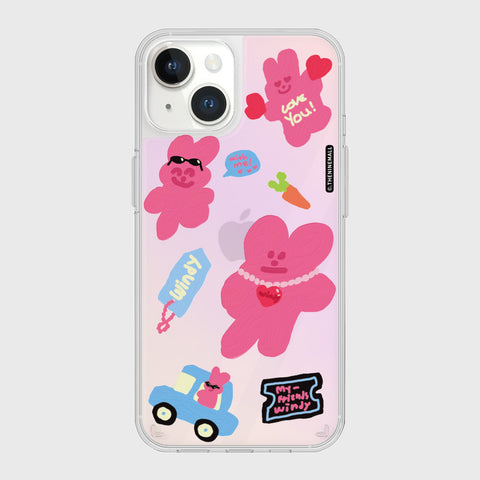 [THENINEMALL] Windy Painting Sticker Mirror Phone Case