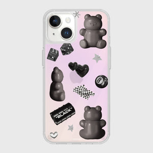 [THENINEMALL] Black Objet Sticker Mirror Phone Case