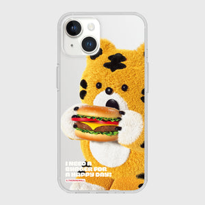 [THENINEMALL] Favorite Hamburger Clear Phone Case (3 types)