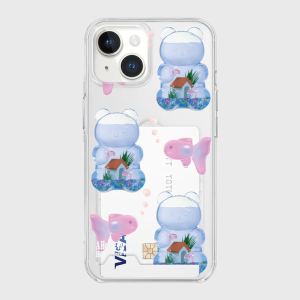 [THENINEMALL] Pattern Gummy Fish House Clear Phone Case (3 types)