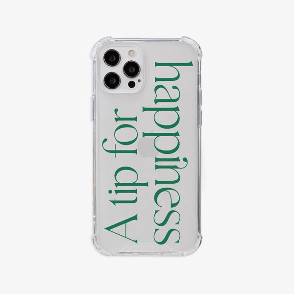 [Mademoment] Happiness Lettering Design Clear Phone Case (3 Types)