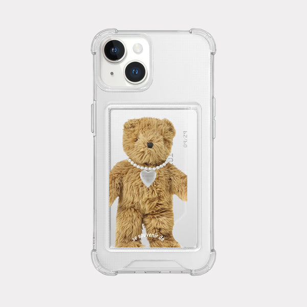 [Mademoment] Teddy Souvenir Pendant Design Clear Phone Case (4 Types)