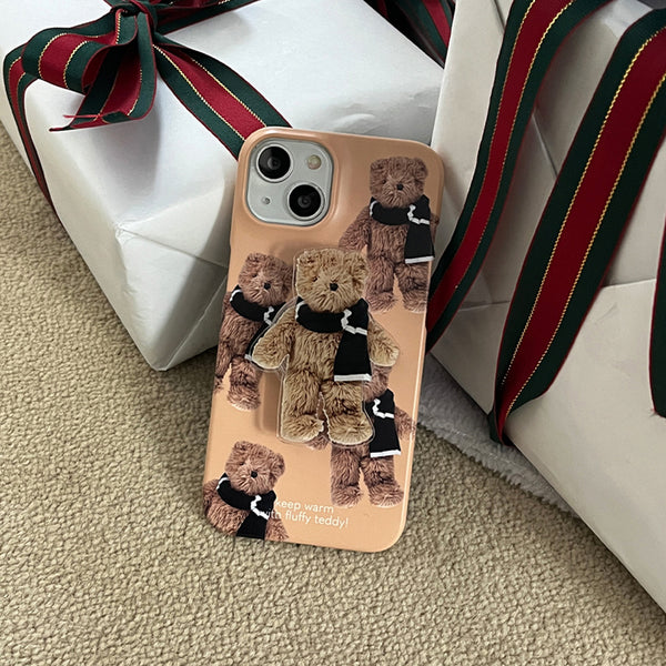 [Mademoment] Pattern Winter Fluffy Teddy Design Phone Case