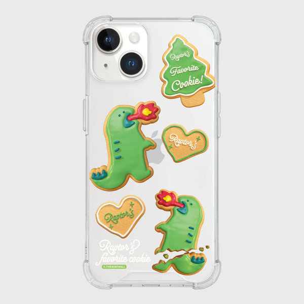 [THENINEMALL] Raptor Cookie Pattern Clear Phone Case (4 types)