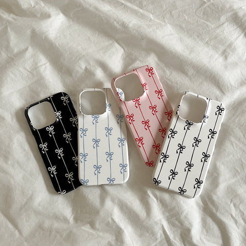 [Mademoment] Line Ribbon Pattern Design Phone Case