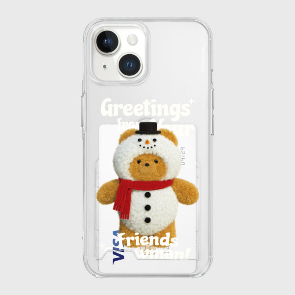 [THENINEMALL] Greetings Gummy Snowman Clear Phone Case (4 types)