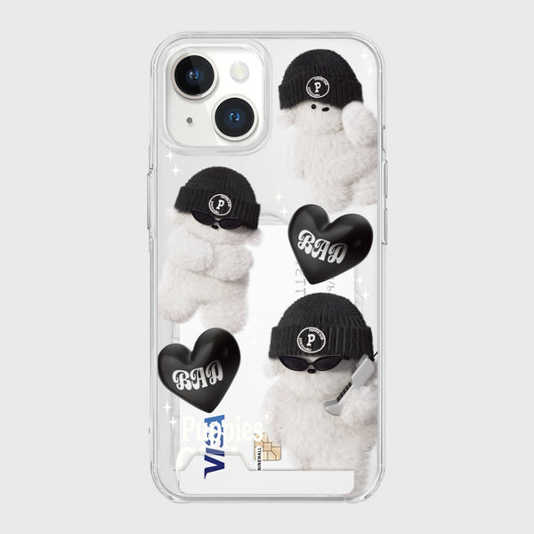 [THENINEMALL] Pattern Bad Puppy Clear Phone Case (3 types)