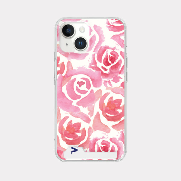 [Mademoment] Rose Watercolor Design Clear Phone Case (3 Types)