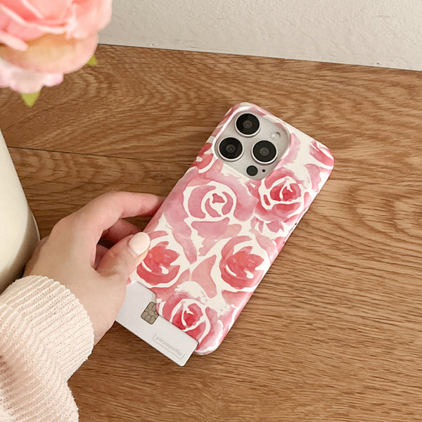 [Mademoment] Rose Watercolor Design Phone Case