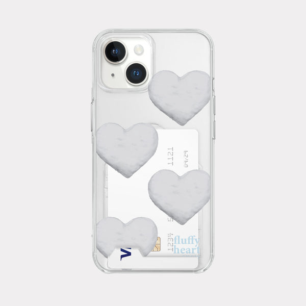 [Mademoment] Pattern Fluffy Heart Snow Design Clear Phone Case (3 Types)