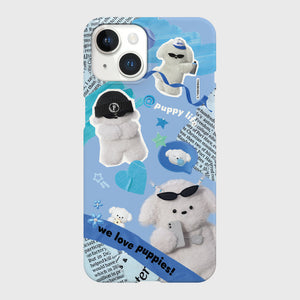 [THENINEMALL] Puppy Collage Hard Phone Case (2 types)