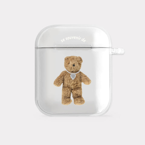[Mademoment] Teddy Souvenir Pendant Design Clear AirPods Case