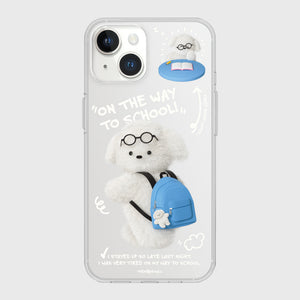 [THENINEMALL] Student Puppy Clear Phone Case (3 types)