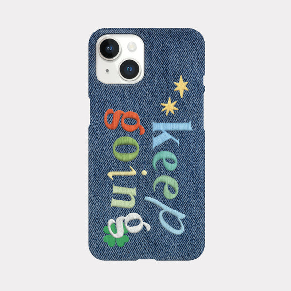 [Mademoment] Keep Going Denim Design Phone Case