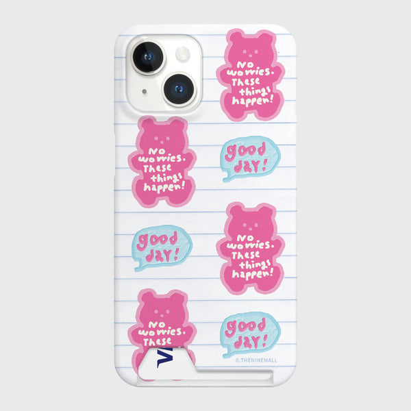 [THENINEMALL] Pattern Good Day Bear Hard Phone Case (2 types)