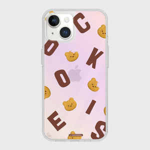 [THENINEMALL] Cookies Alphabet Pattern Mirror Phone Case