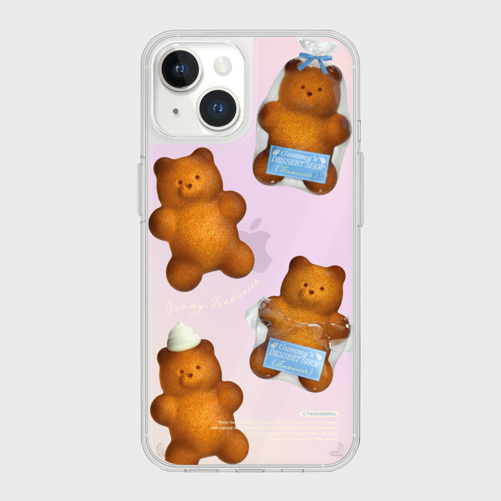 [THENINEMALL] Pattern Gummy Financier Mirror Phone Case