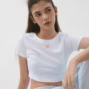 [NOIRNINE] N Crop T-shirts (2 Colours)