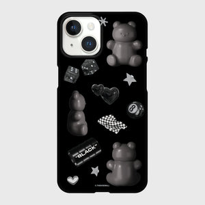 [THENINEMALL] Black Objet Sticker Hard Phone Case (2 types)