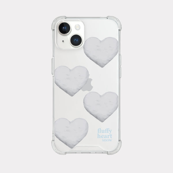 [Mademoment] Pattern Fluffy Heart Snow Design Clear Phone Case (3 Types)