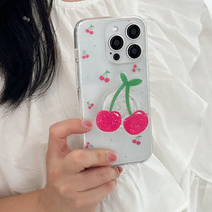 [Mademoment] Mini Fruit Pattern Design Clear Phone Case (3 Types)