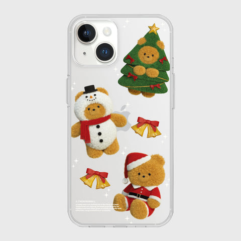 [THENINEMALL] Pattern Happy Holiday Gummy Clear Phone Case (3 types)