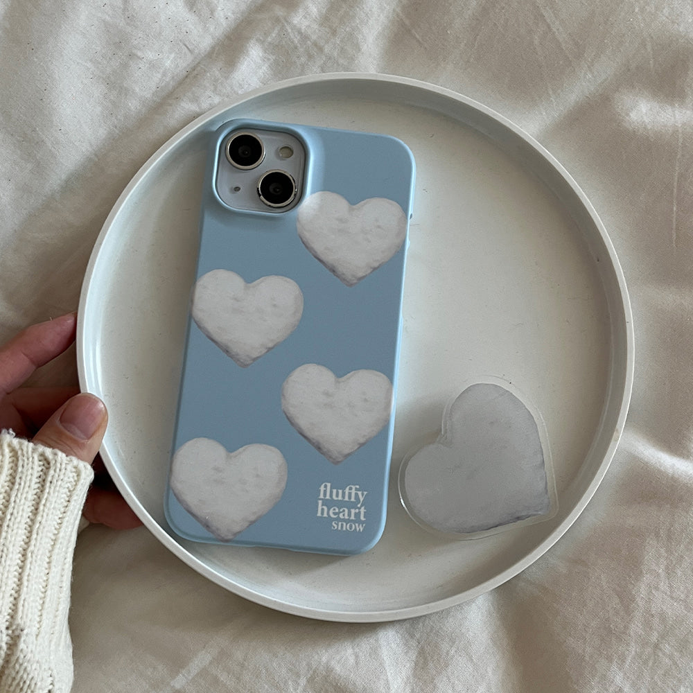 [Mademoment] Pattern Fluffy Heart Snow Design Phone Case