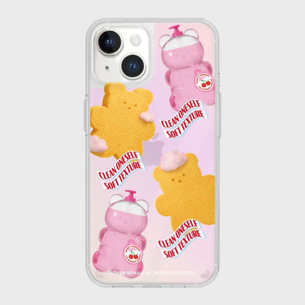 [THENINEMALL] Pattern Loofah Gummy Mirror Phone Case