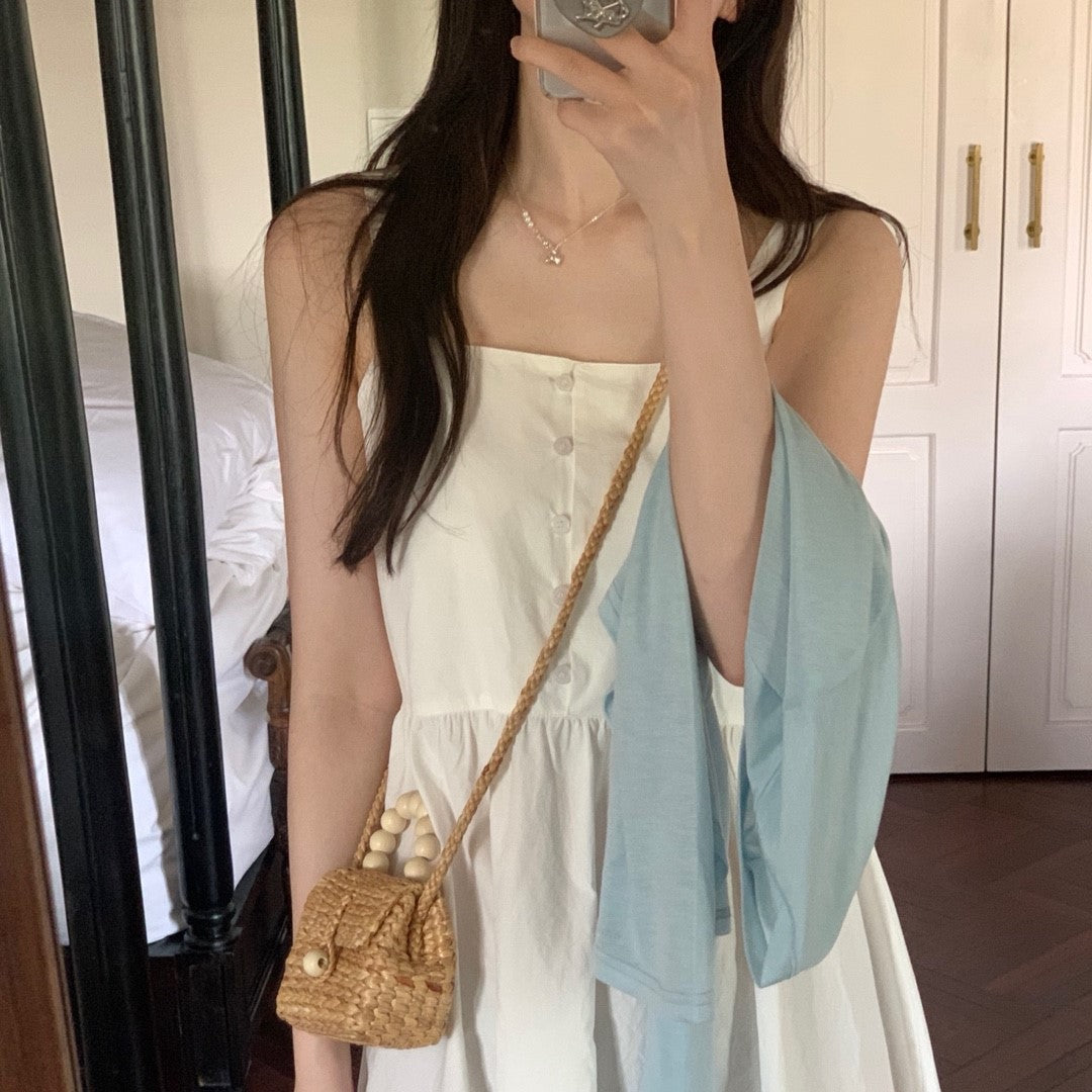 [PETER AND WENDY] Rainy Button Tank Top Long Dress