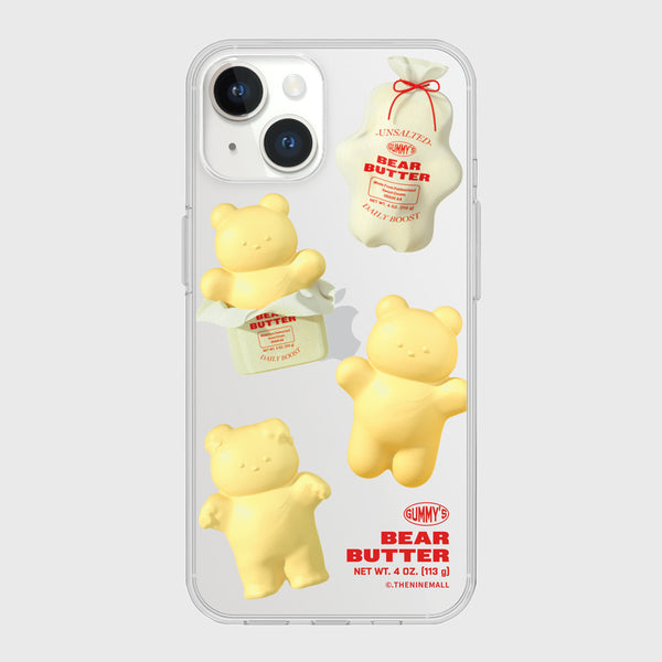 [THENINEMALL] Pattern Butter Gummy Clear Phone Case (3 types)