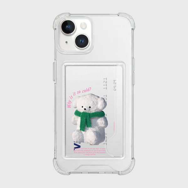 [THENINEMALL] Puppy Snowman Clear Phone Case (4 types)